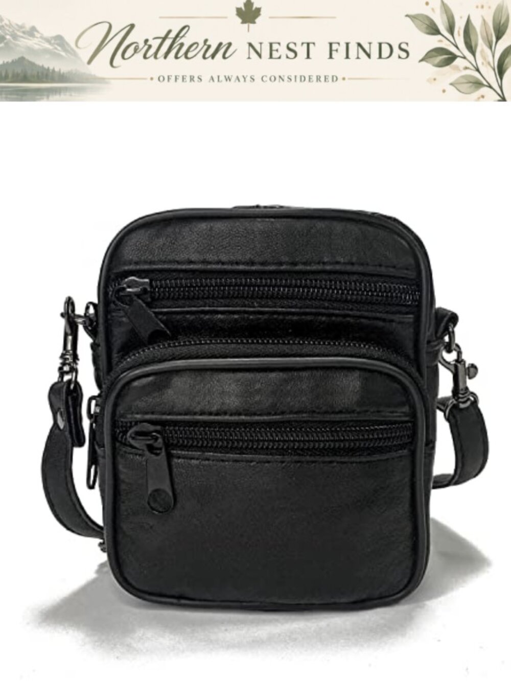 Lambskin Leather Mini Crossbody Belt Pouch Fanny Purse Detachable Strap